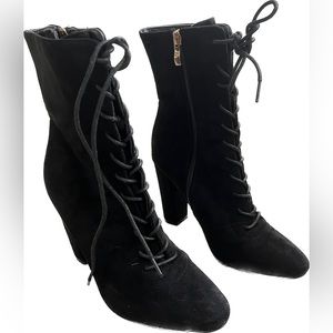 Women’s Suede Ankle Boot in Black